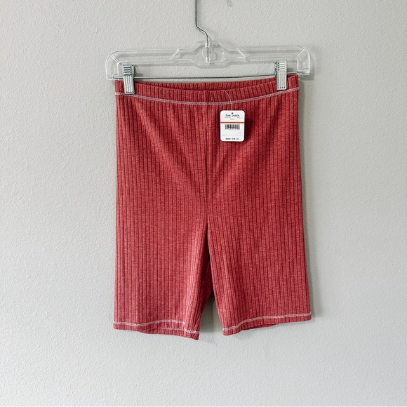 NWT Intimately Free People Auburn Ribbed Knit Biker Shorts Stretchy Lounge Soft - Picture 2 of 13